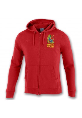 CHAQUETA CAPUCHA COMBI ROJO